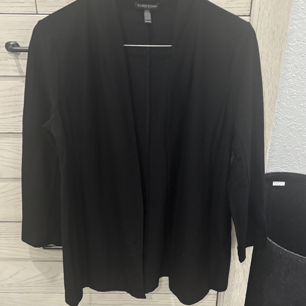 Eileen Fisher Elegant Black Drape Cardigan